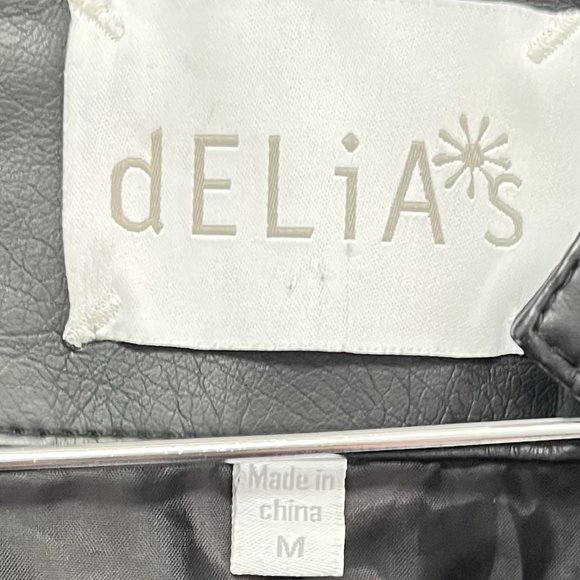 dELiA*s Poly / Pleather Moto / Biker Style Jacket Size Medium - Picture 5 of 9